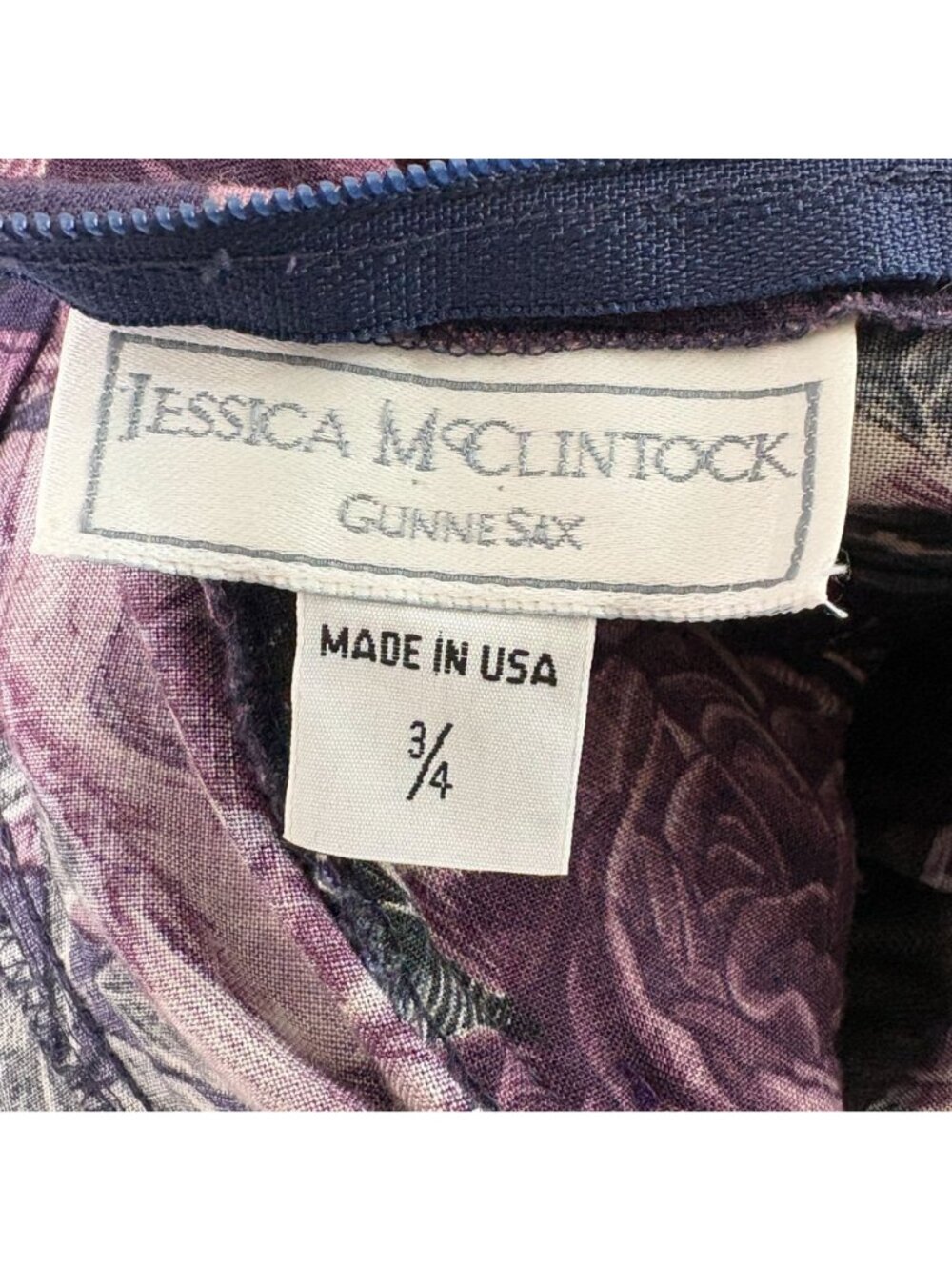 Vintage Jessica McClintock Gunne Sax Dress Size 3 4 Floral Lace Trim Cottage - Picture 6 of 13